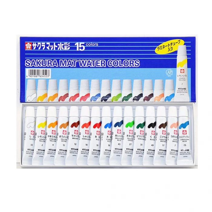 สีน้ำ ซากุระ 15 สี  หลอดลามิเนต