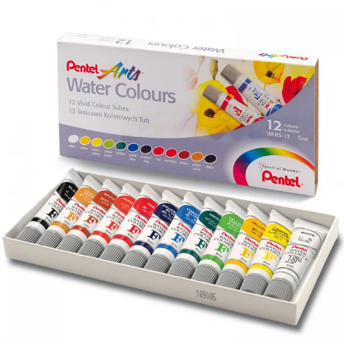 สีน้ำ Pentel  12  สี หลอดลามิเนต