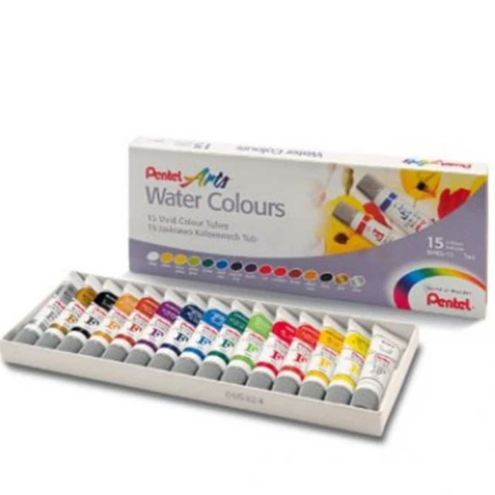 สีน้ำ Pentel  15  สี หลอดลามิเนต