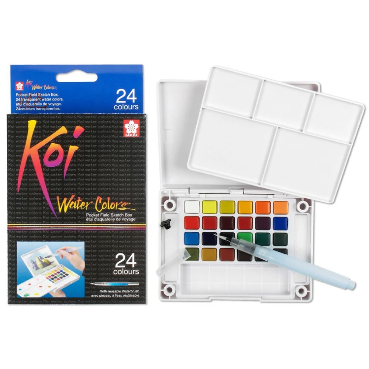 สีน้ำก้อน 24 สี KOI