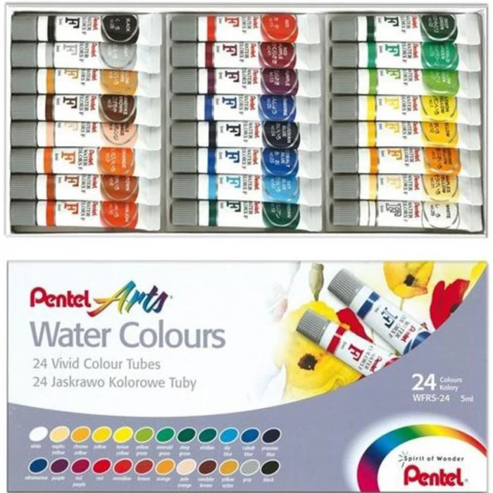 สีน้ำ Pentel  24  สี หลอดลามิเนต