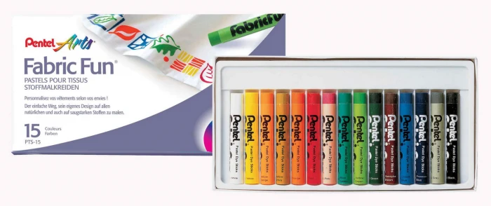 สีชอล์กเขียนผ้า Pentel  15 สี