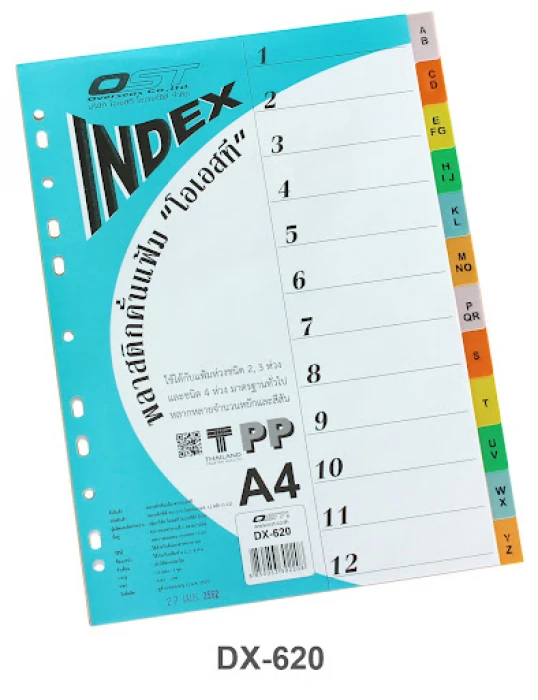 INDEX DX-620(12หยัก6สีA-Z)