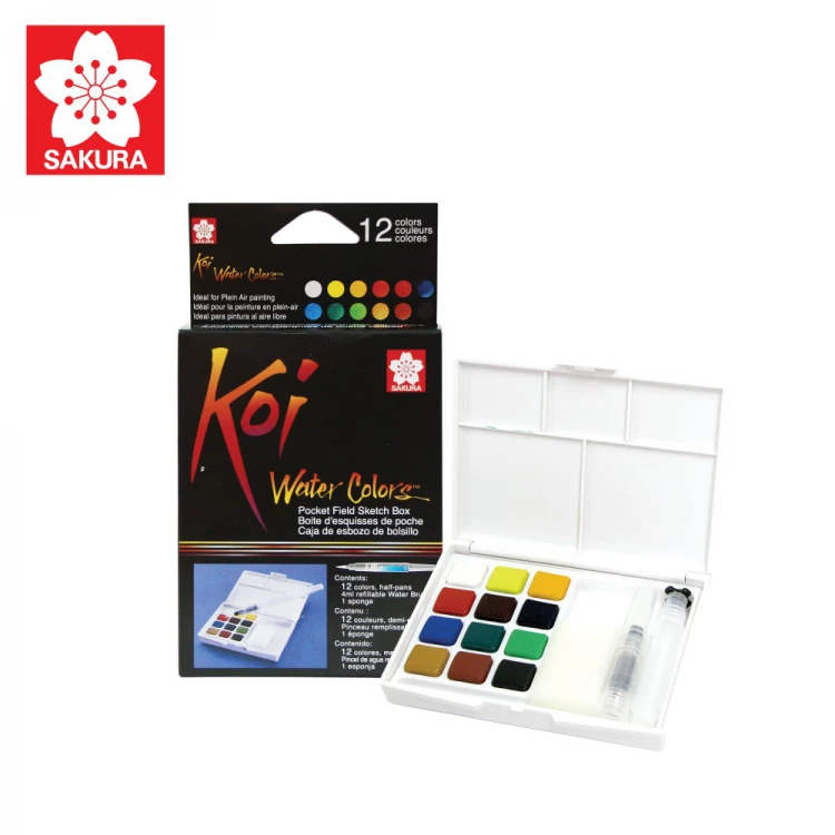 สีน้ำก้อน 12 สี KOI